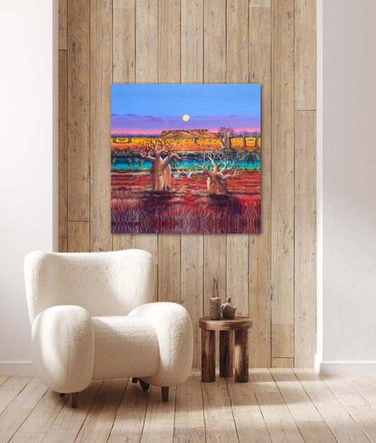 Dancing Brolgas With Boabs