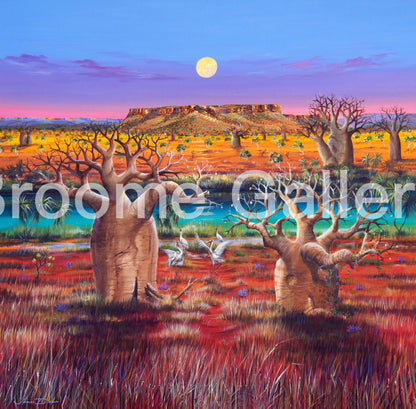 Dancing Brolgas With Boabs